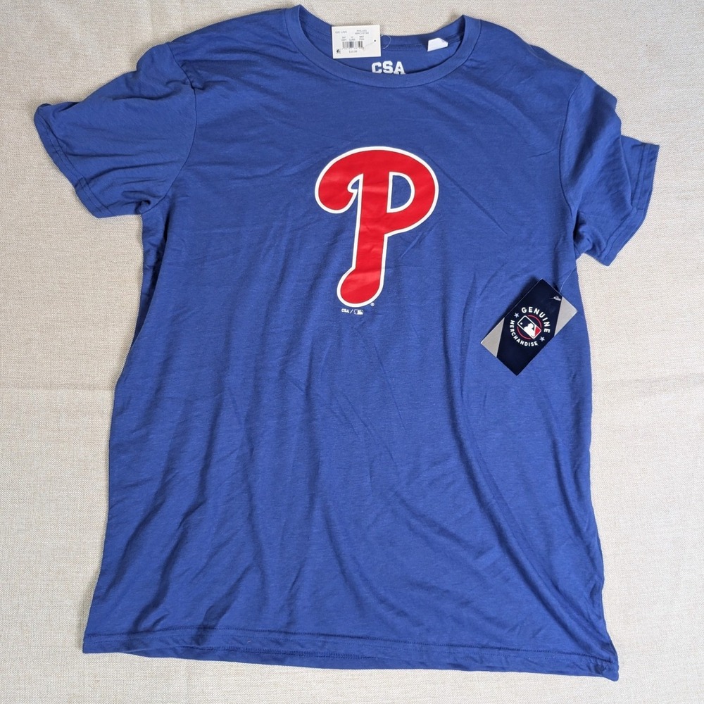 CSA MLB Philadelphia Phillies T-Shirt Mens Large Blue NWT Graphic Tee ABMCJ10TAR